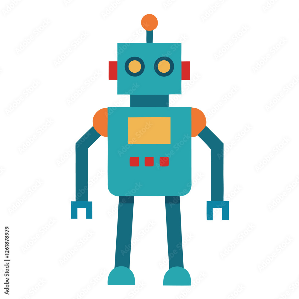 Artificial person, robot technology flat icon Artificial person, robot technology flat icon