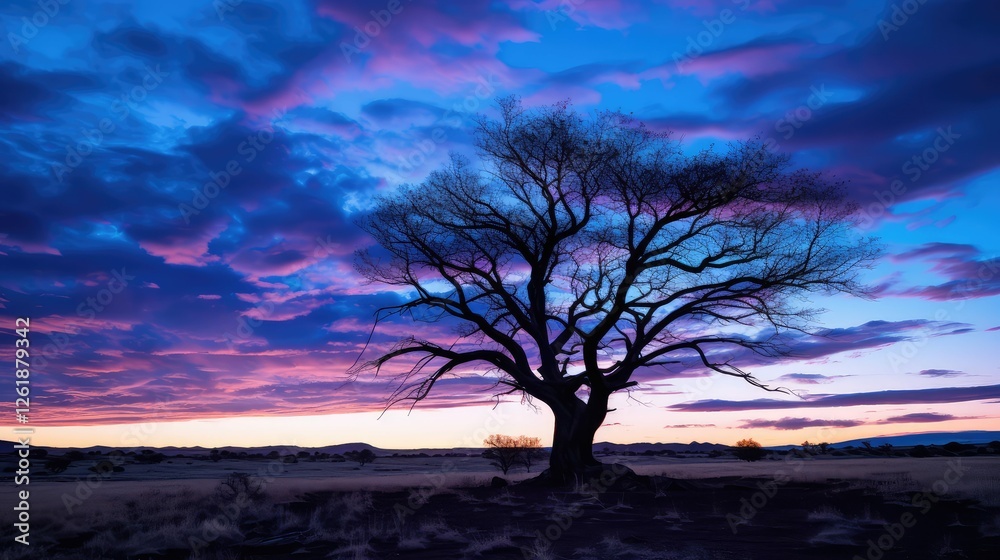 Fototapeta premium vibrant blue hour sky