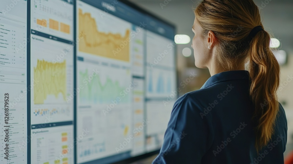 Obraz premium Professional Analyzing Data Insights in Agile Workspace with Task Management Boards