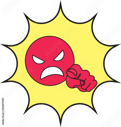 指を刺しながら激しく怒る様子を表すイラスト