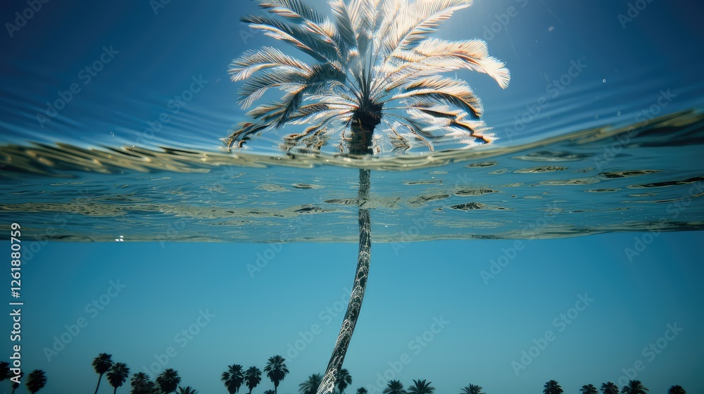 Obraz premium clear transparent palm tree