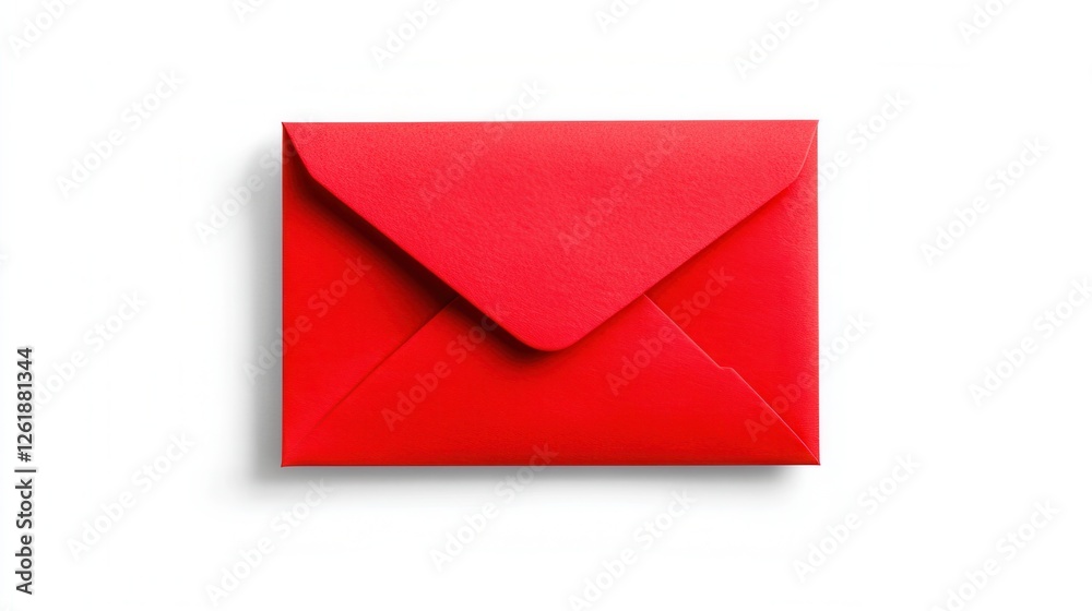 A Single Red Envelope on White Background A Single Red Envelope on White Background