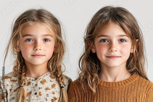 Two Young Girls With Blonde Hair Posing Together