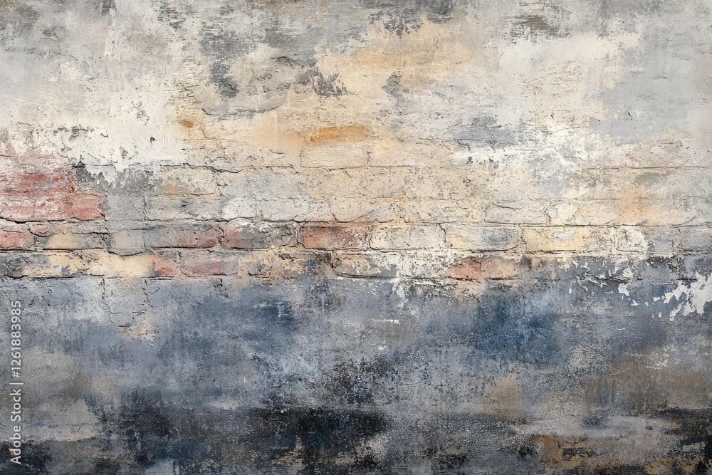 Obraz premium Aged brick wall with weathered paint