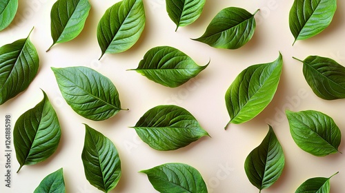 Green Leaf Pattern: Nature's Simple Beauty, Lush Foliage, Botanical Texture, Tranquil Background
