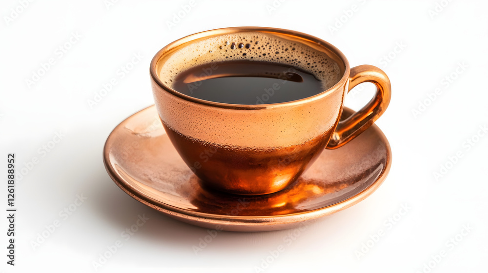 Obraz premium Rich and Bold Italian Espresso Served in Elegant Copper Coffee Cup
