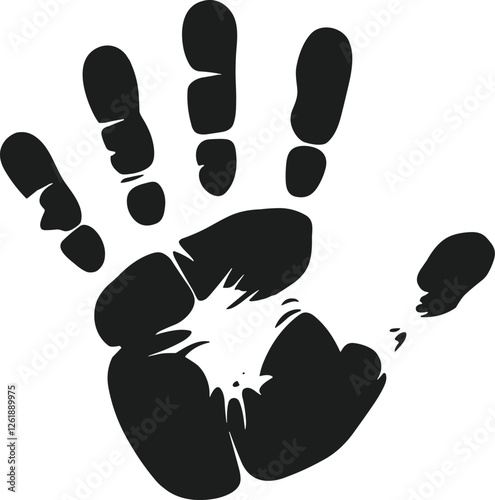 Festive Black Handprint Silhouette for Holi – Celebration Design Vector