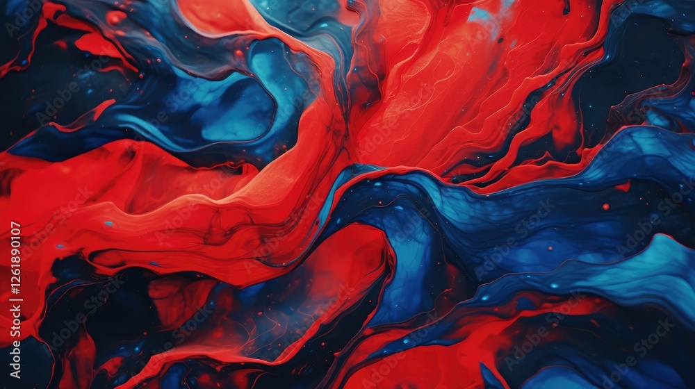 Obraz premium colors red blue paint