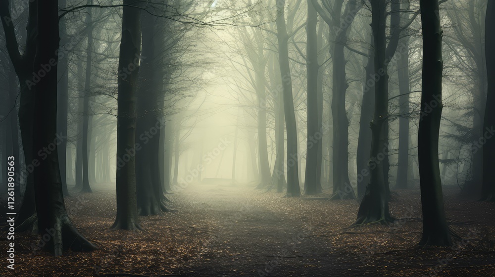 Fototapeta premium mist woods trees