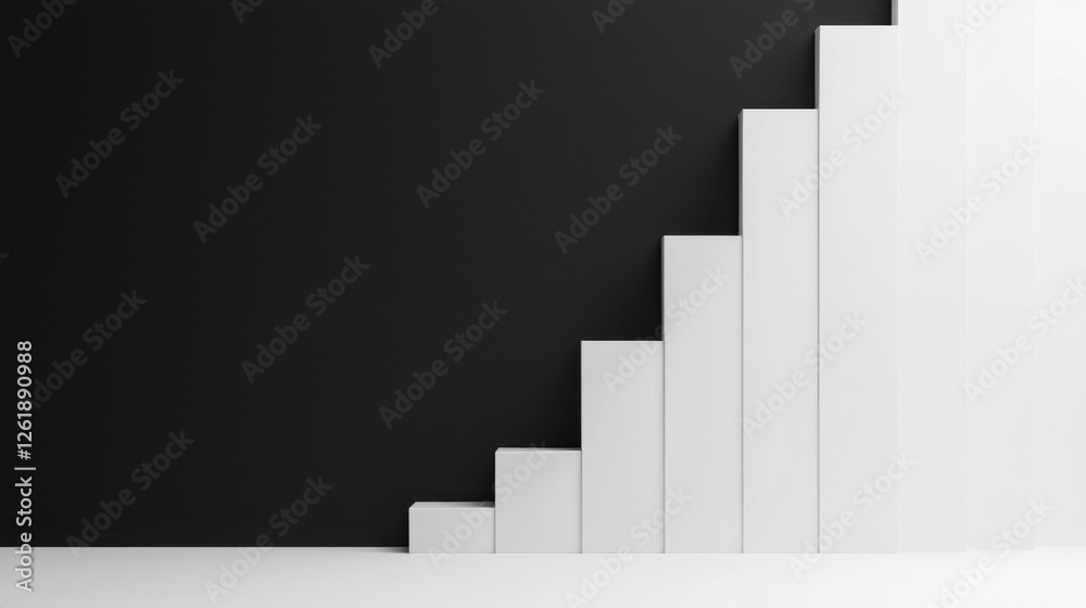 Fototapeta premium A clean minimalist and modern abstract background with a monochromatic gradient surface featuring shifting geometric shapes and lines in a simple yet striking visual composition