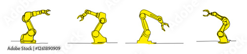 Robotic hand manipulator silhouette symbol icon.