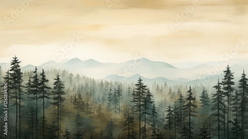 landscape pine trees background