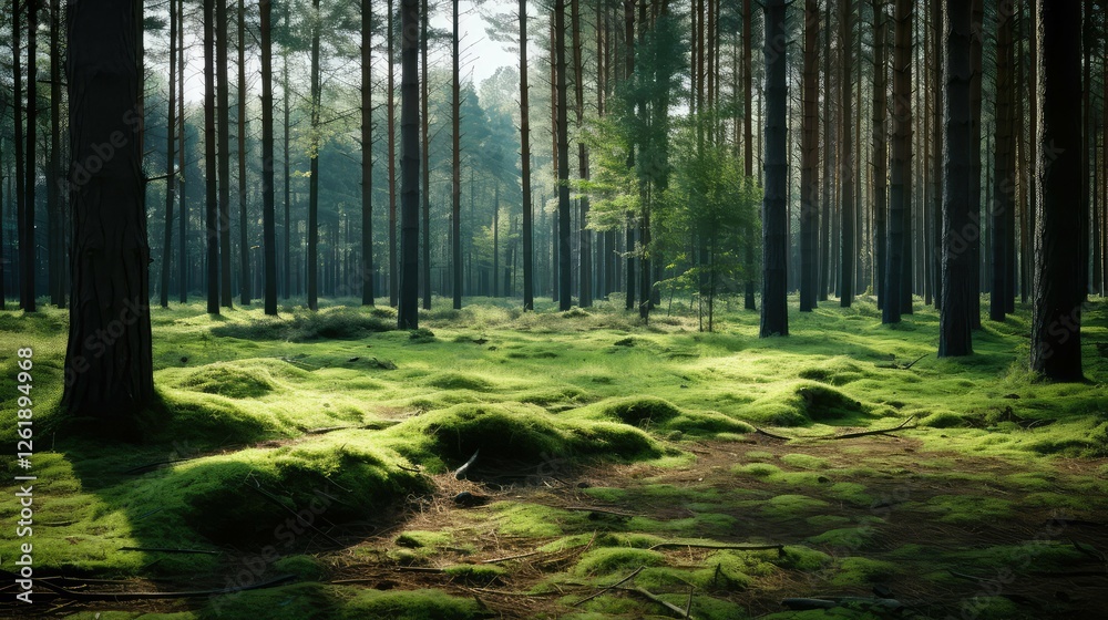 Obraz premium serene green pines