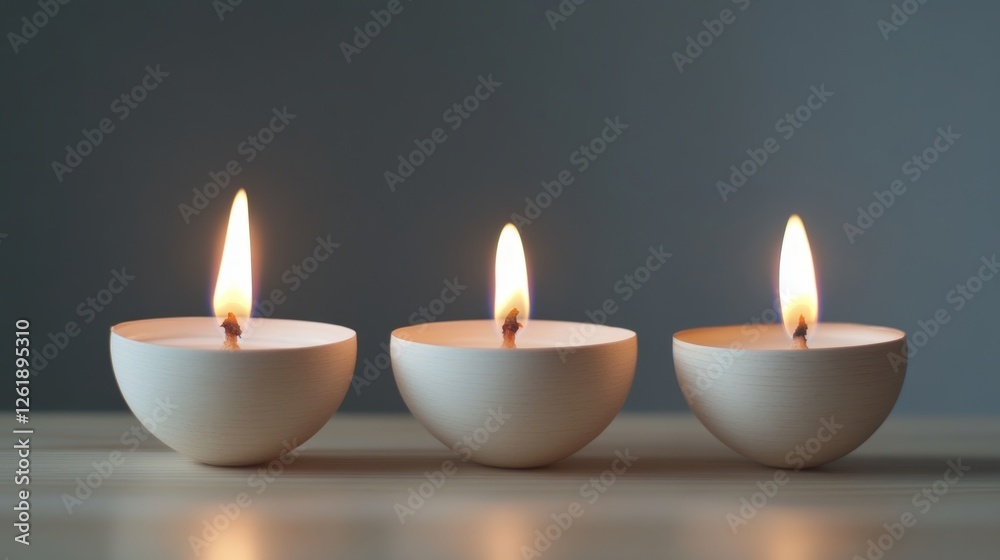 Minimalist Candle Display in Soft Glow Minimalist Candle Display in Soft Glow