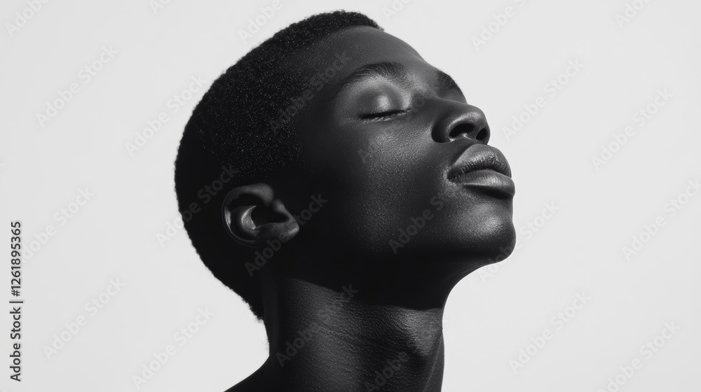 Minimalist Portraits of a Person with Closed Eyes and Dramatic Lighting Minimalist Portraits of a Person with Closed Eyes and Dramatic Lighting