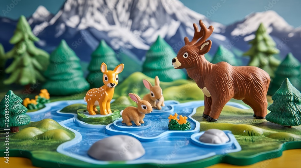 Fototapeta premium Mountain Adventure: Help Creatures Find Their Homes