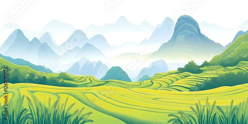 Landscape and pastoral poetic scenery