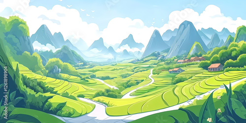 Landscape and pastoral poetic scenery