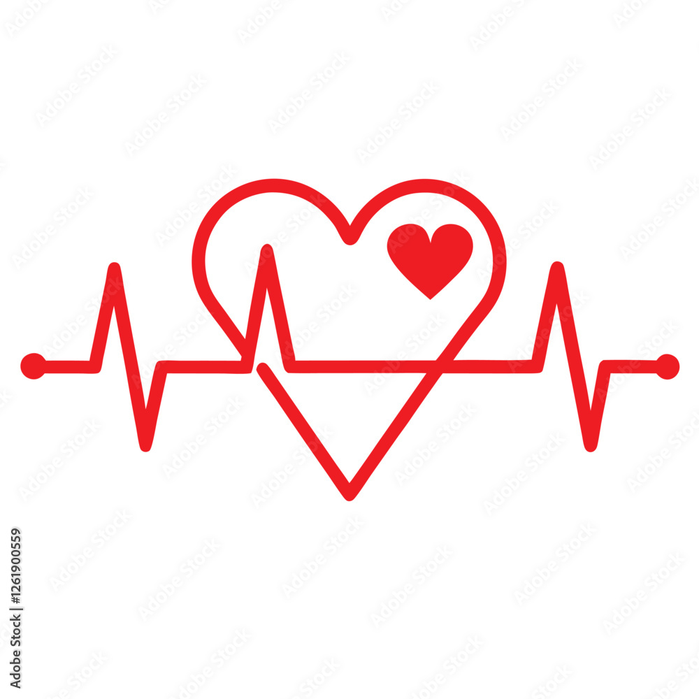 red ecg heartbeat lines with hearts collection with vector design. red ecg heartbeat lines with hearts collection with vector design.