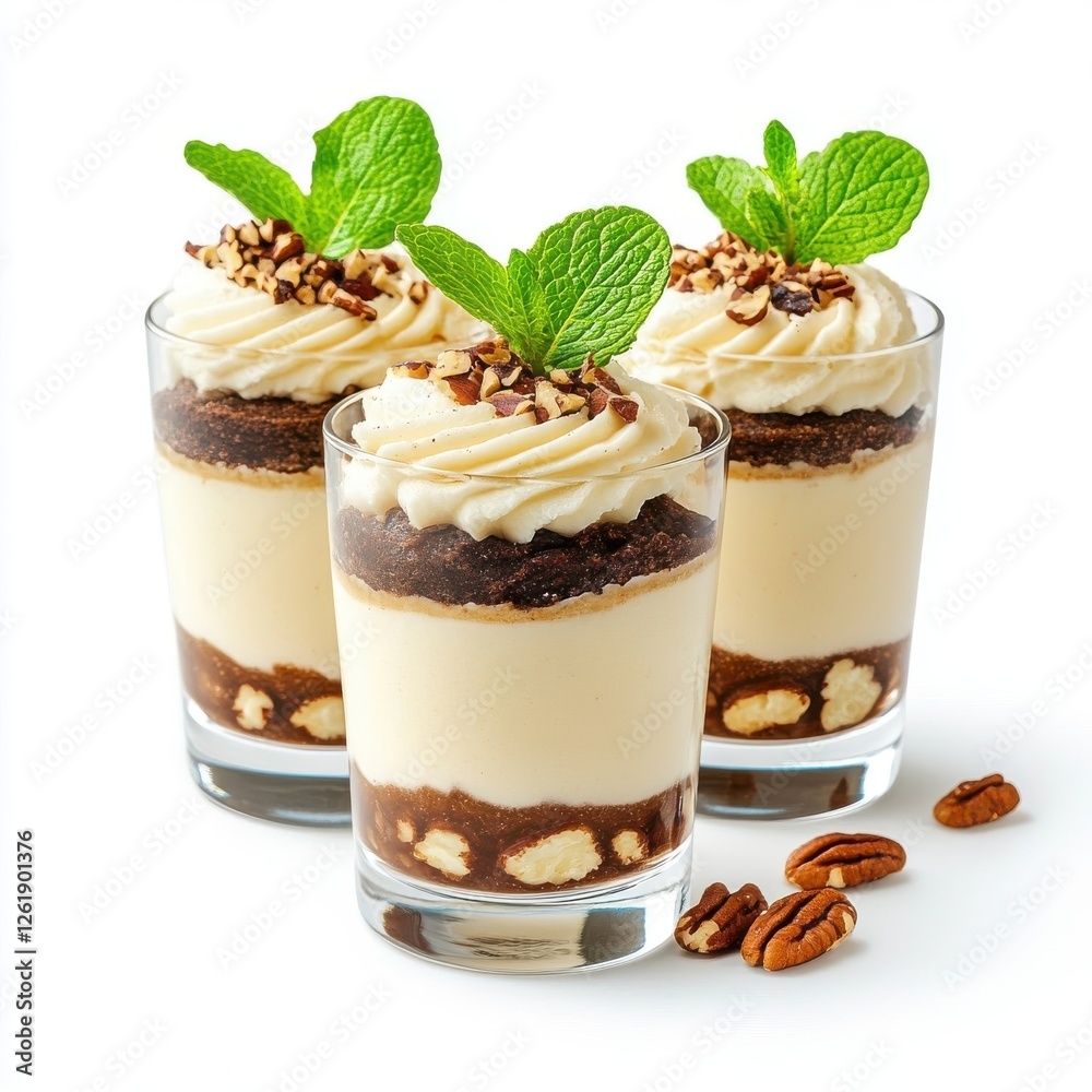 Pecan mousse isolate on white background Pecan mousse isolate on white background