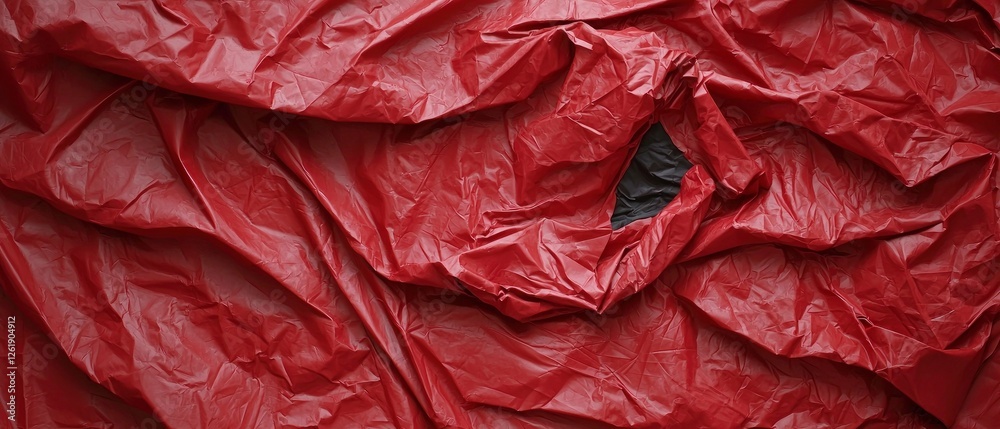 Obraz premium Crumpled Red Plastic Texture Background