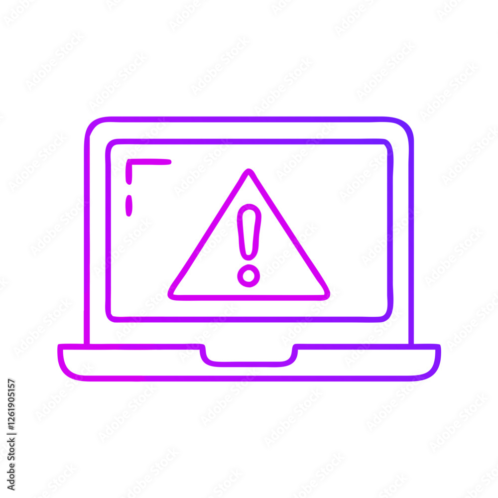 Cyber threat and online security warning icon Cyber threat and online security warning icon
