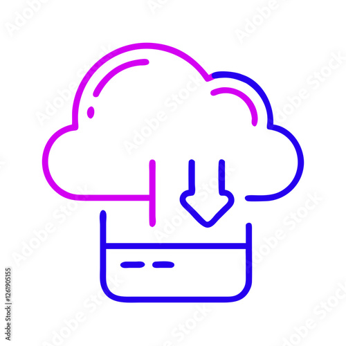 Cloud computing and data storage icon