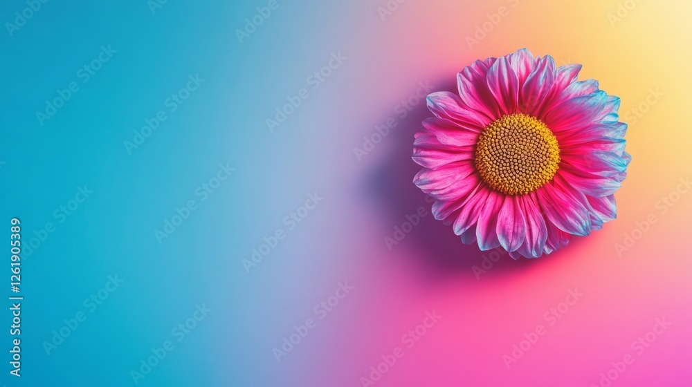 Obraz premium Vibrant Floral Sunshine on Minimalist Gradient Background