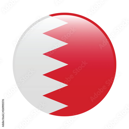 Bahrain circle flag logo icon digital vector illustration