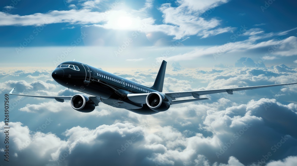 Fototapeta premium sky black airplane
