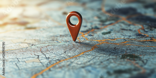 3D Map With Location Pin Showing Geographic Navigation Concept