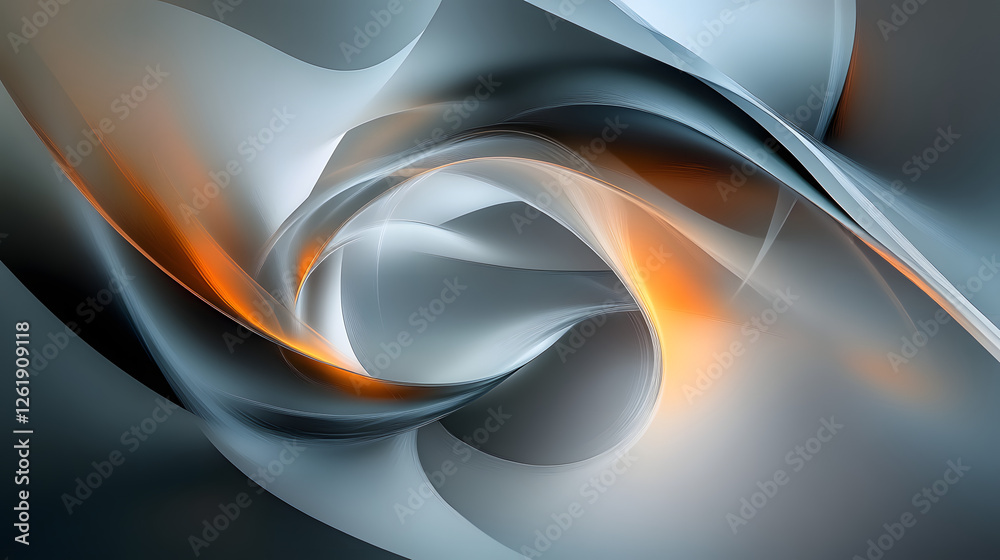 Naklejka premium Dynamic abstract geometric composition featuring colorful swirls digital art modern design creative environment artistic viewpoint