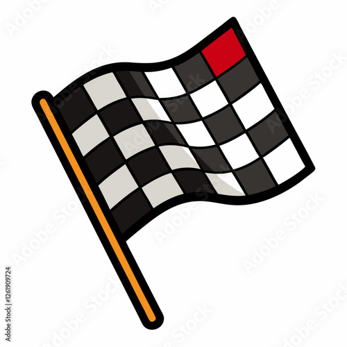 checkered flag on white