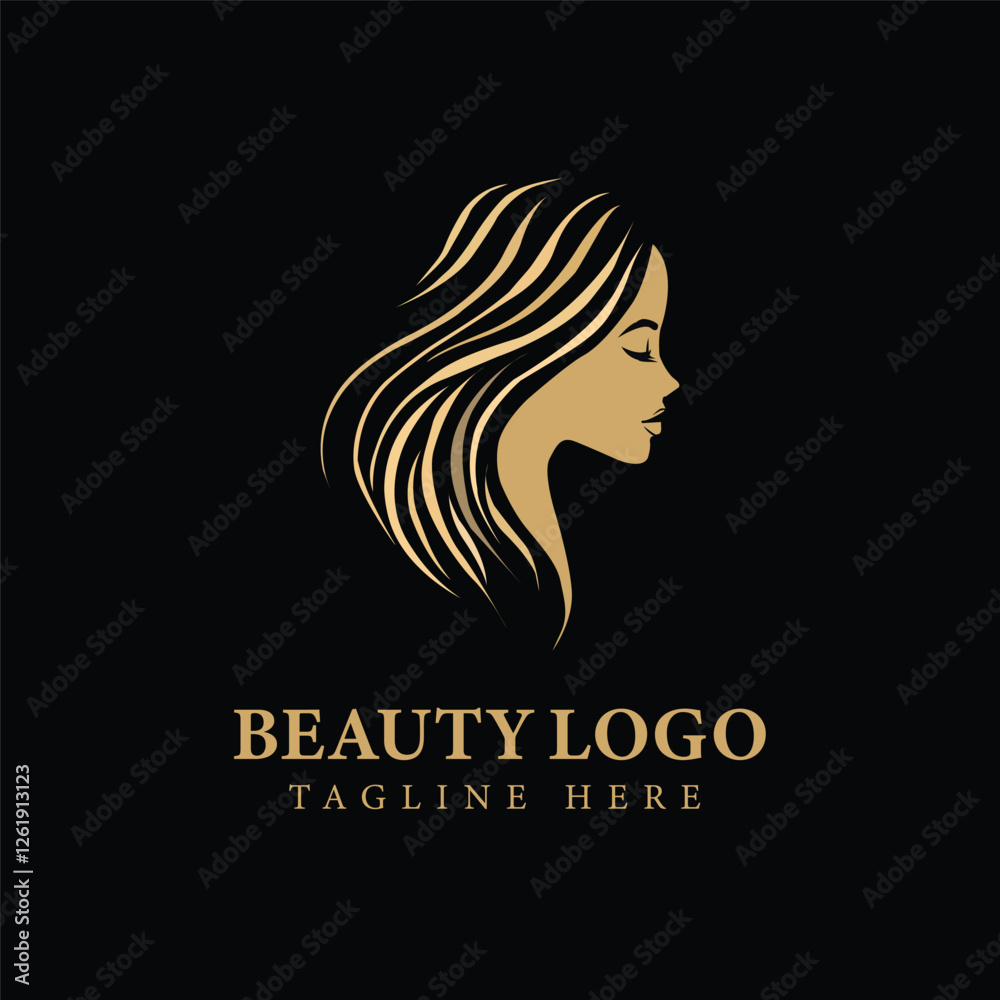 Elegant Gold Beauty Logo Design for a Salon or Spa Elegant Gold Beauty Logo Design for a Salon or Spa