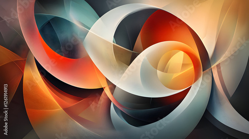 Dynamic abstract geometric composition contemporary art exhibit digital artwork vibrant environment artist's perspective