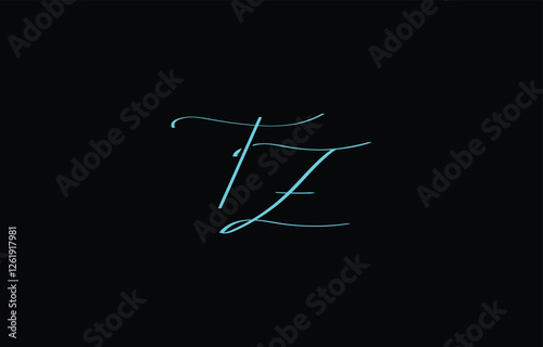 A minimal yet stylish depiction of white cursive lettering forming TZ on a dark background, symbolizing elegance and simplicity.