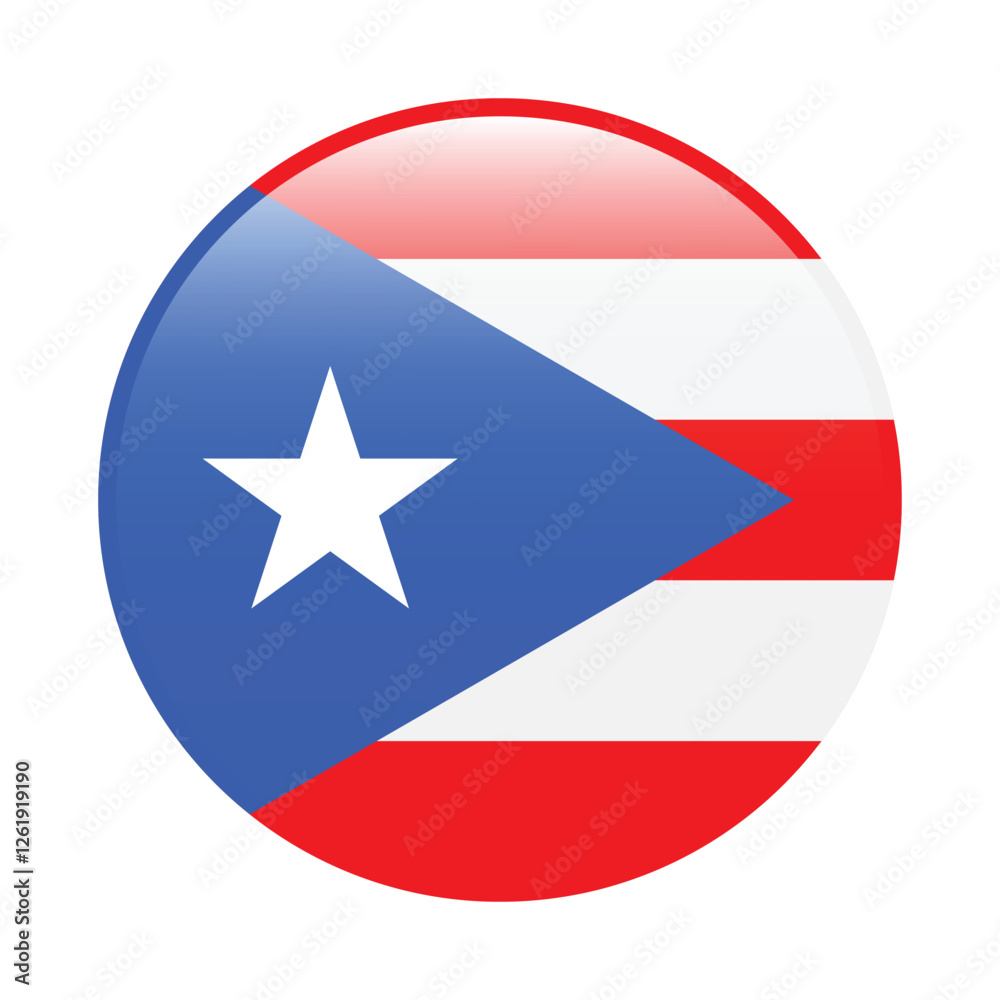 Puerto Rico circle flag logo icon digital vector illustration Puerto Rico circle flag logo icon digital vector illustration