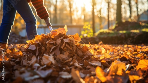 Wallpaper Mural pile bagging leaves Torontodigital.ca