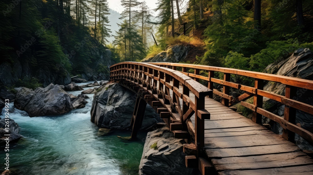 Fototapeta premium arch wood bridge