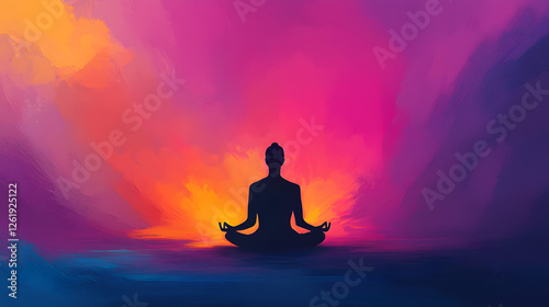 A Peaceful Figure Practicing Yoga