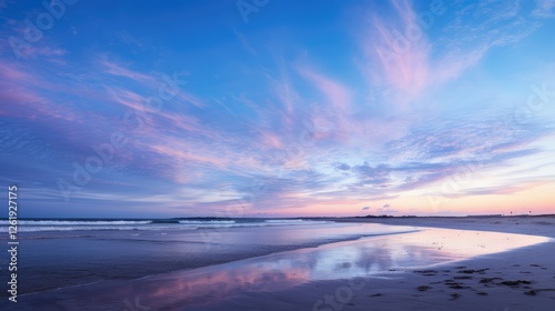 beach blue hour sky photo