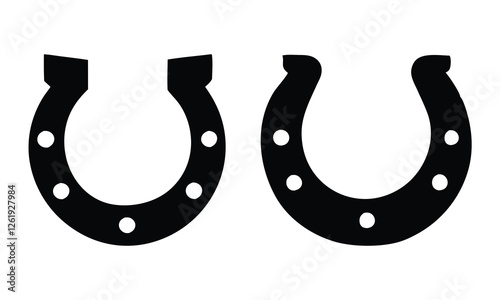 Horseshoe silhouette vector set, Horseshoe icon, Luck symbol vector
