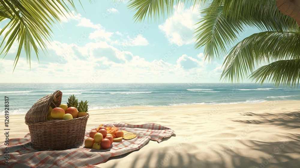 Obraz premium romantic beach theme for summer vacation