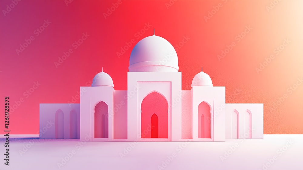 Minimalistic gradient islamic mosque background illustration Minimalistic gradient islamic mosque background illustration