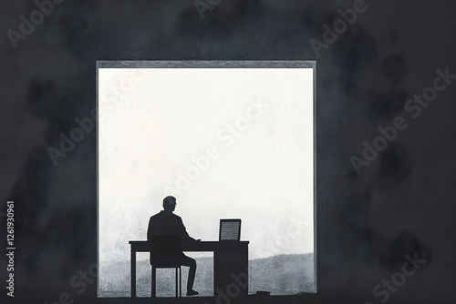 Monochrome Isolation: Life's Endless Loop in Shades of Gray