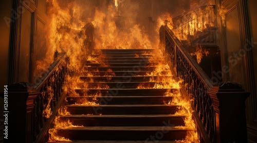 urgency stairs on fire photo