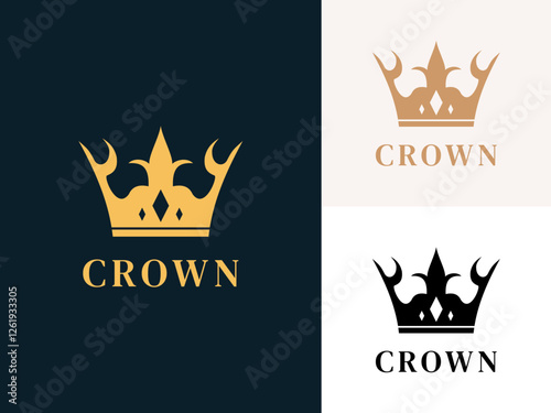 Crown logo design vector template. Premium Crown style logo icon