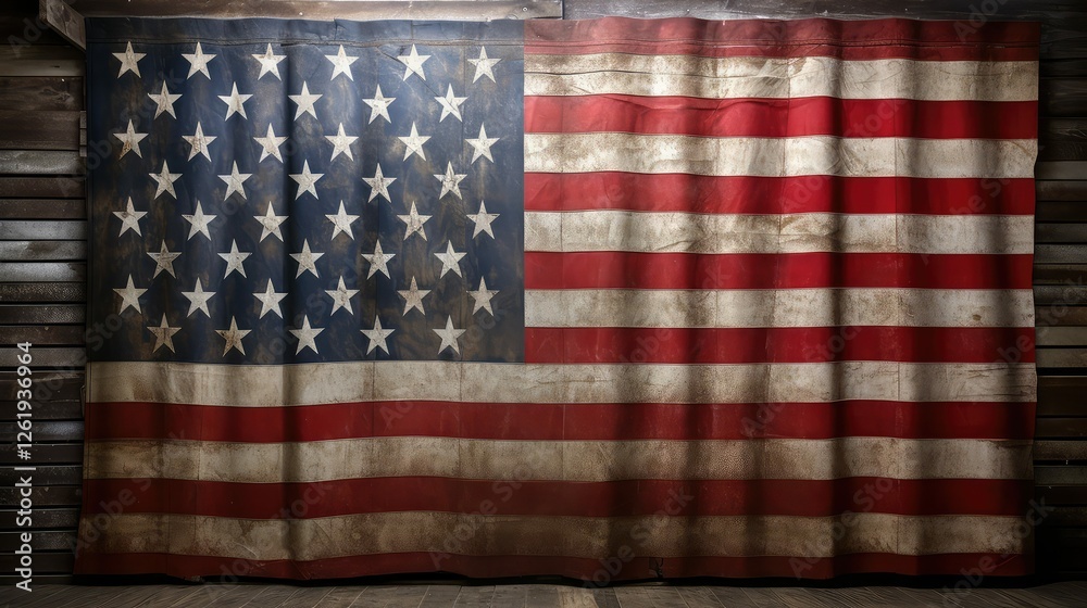 Fototapeta premium barn wood flag