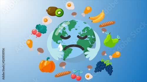 Wallpaper Mural Unhappy Earth And Rotating Foods 2D Animation Torontodigital.ca