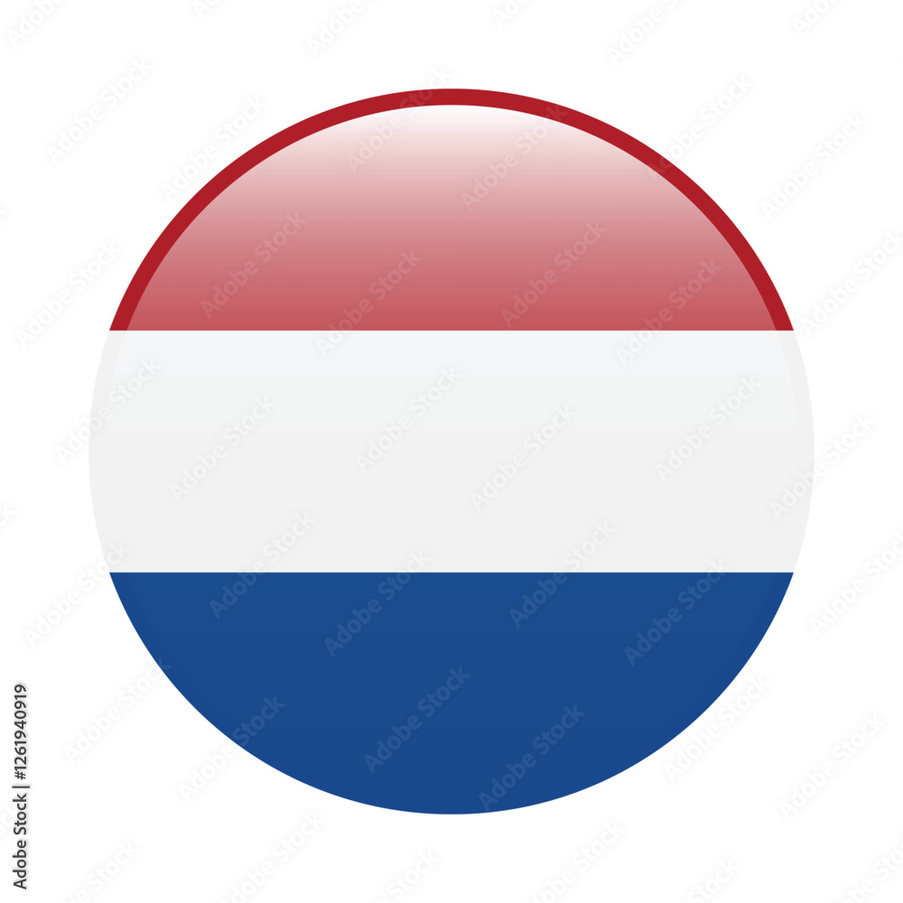 Netherlands circle flag logo icon digital vector illustration Netherlands circle flag logo icon digital vector illustration